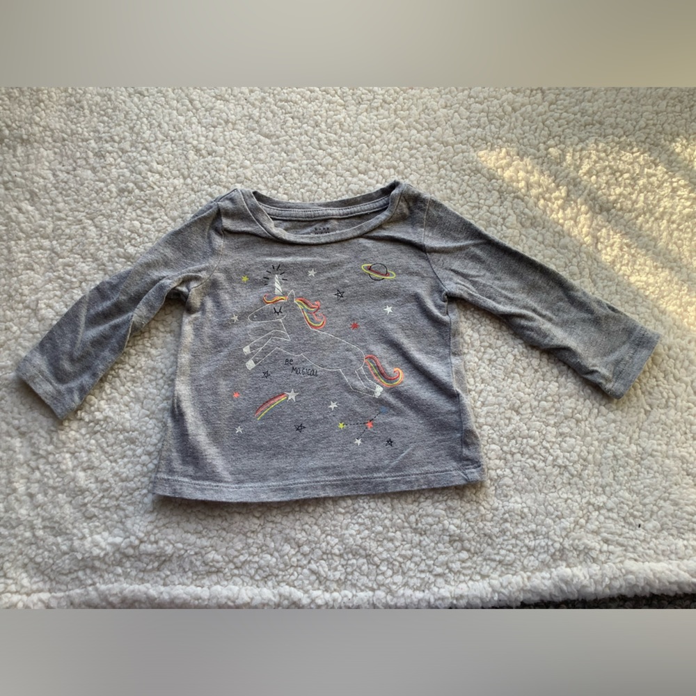 Baby Gap Long Sleeve Tee Unicorn And Stars 6 to 12 Months 6M to 12M